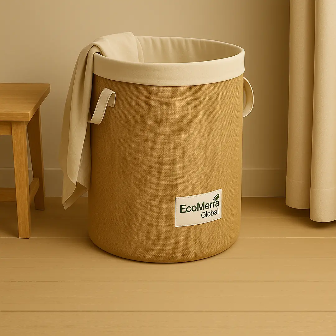 Jute-Cotton Laundry Hamper